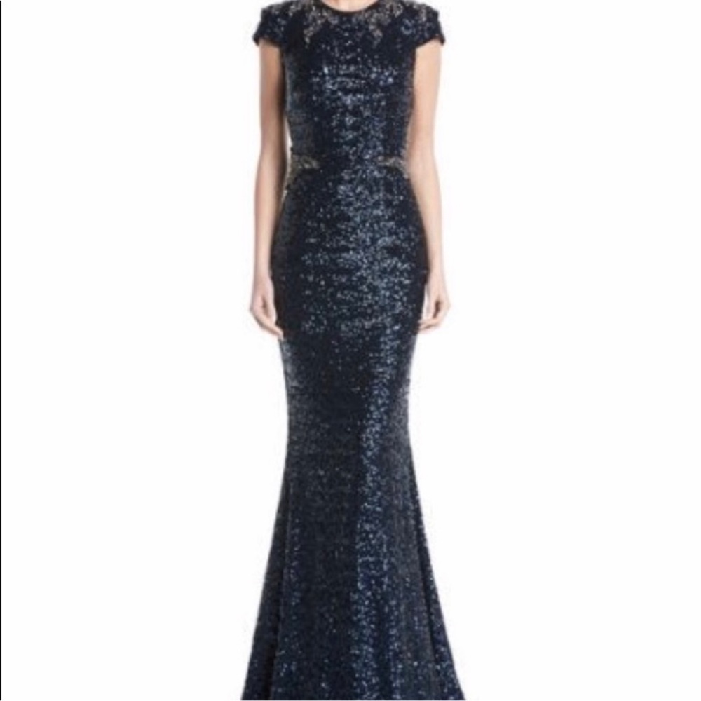 David Meister Midnight Blue Sequin Top